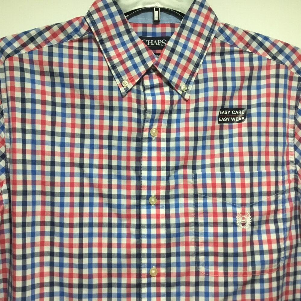 Chaps Red & Blue Button Down Shirt Big & Tall NWT